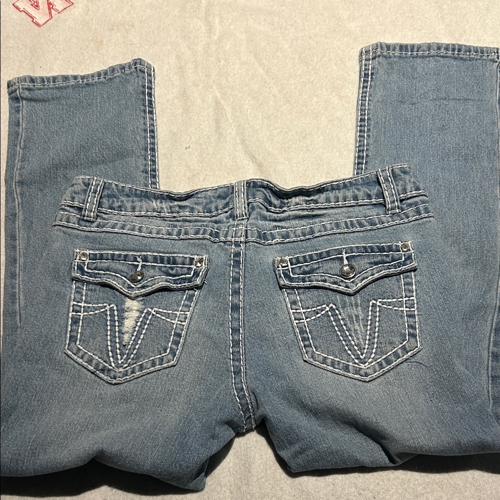 Rue21 Light Blue Distressed Straight Jeans - Picture 4 of 6
